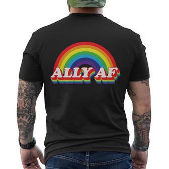 Ally Af Rainbow Gay Pride Month Men's Crewneck Short Sleeve Back Print T-shirt - Monsterry AU