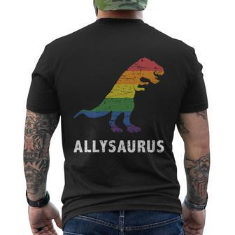 Ally Lgbt Pride Allysaurus Dinosaur Tshirt Men's Crewneck Short Sleeve Back Print T-shirt - Monsterry CA