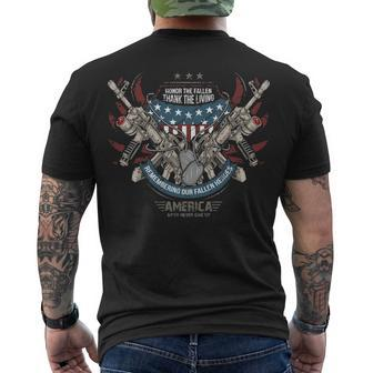 America Never Give Up Men's Crewneck Short Sleeve Back Print T-shirt - Monsterry DE