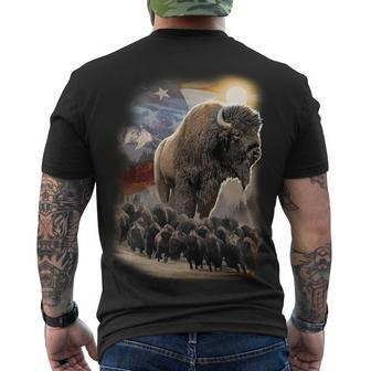 American Bison Tshirt Men's Crewneck Short Sleeve Back Print T-shirt - Monsterry UK