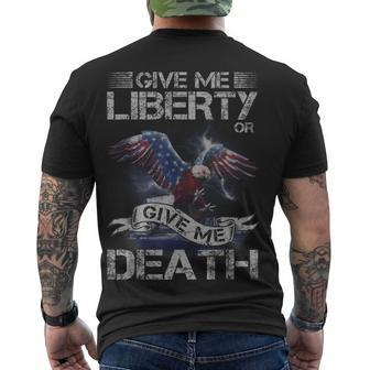 American Eagle Give Me Liberty Or Give Me Death 4Th Of July Men's T-shirt Back Print - Seseable
