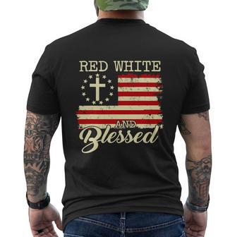 American Flag Christian 4Th Of July Men's Crewneck Short Sleeve Back Print T-shirt - Monsterry