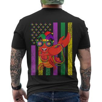 American Flag Mardi Gras Crawfish Dabbing Men's T-shirt Back Print - Thegiftio UK