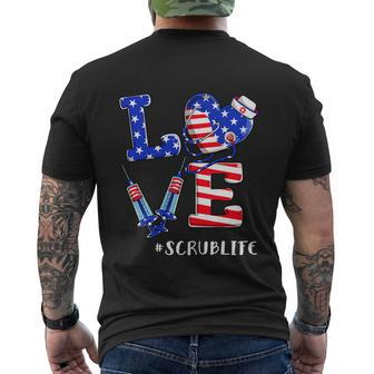 American Flag Patrioticfunny Nurse 4Th Of July Men's Crewneck Short Sleeve Back Print T-shirt - Monsterry