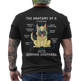 Anatomy Of German Shepherd Men's Crewneck Short Sleeve Back Print T-shirt - Monsterry DE