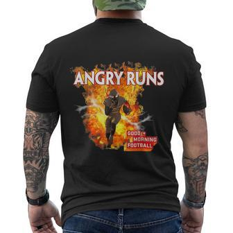 Angry Runs Good Morning Football Sport Lover Football Fan Men's T-shirt Back Print - Thegiftio UK