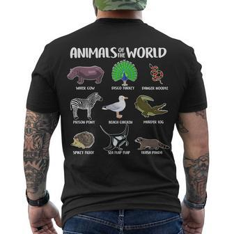Animals Of The World Tshirt Men's Crewneck Short Sleeve Back Print T-shirt - Monsterry CA