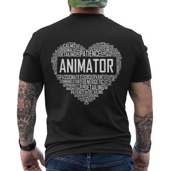 Animator Heart Animators Cartoon Artist Men's T-shirt Back Print - Thegiftio UK