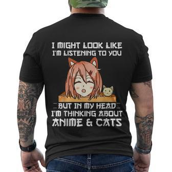 Anime And Cats Lover Anime Merch For N Girls Men's T-shirt Back Print - Thegiftio UK