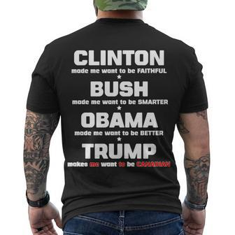 Anti Trump Makes Me Want To Be Canadian Men's Crewneck Short Sleeve Back Print T-shirt - Monsterry