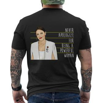 Aoc Alexandria Ocasio Cortez Powerful Woman Quote Men's Crewneck Short Sleeve Back Print T-shirt - Monsterry