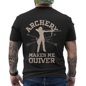 Archery Makes Me Quiver Bow Arrow Archer Men's T-shirt Back Print - Thegiftio UK