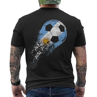 Argentina Soccer Argentinian Flag Pride Soccer Player Men's Back Print T-shirt | Mazezy