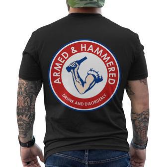 Armed And Hammered Drunk And Disorderly Funny Drinking Men's Crewneck Short Sleeve Back Print T-shirt - Monsterry UK