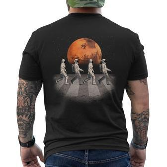 Astronauts Occupy Mars Crosswalk Tshirt Men's Crewneck Short Sleeve Back Print T-shirt - Monsterry CA