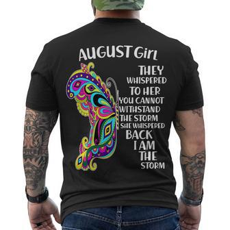 August Girl Paisley Butterfly Men's Crewneck Short Sleeve Back Print T-shirt - Monsterry