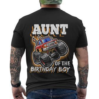 Aunt Of The Birthday Boy Monster Truck Birthday Gift Men's Crewneck Short Sleeve Back Print T-shirt - Monsterry DE