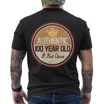 Authentic 100 Year Old Classic 100Th Birthday Tshirt Men's Crewneck Short Sleeve Back Print T-shirt - Monsterry UK