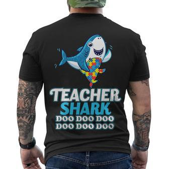 Autism Teacher Shark Men's Crewneck Short Sleeve Back Print T-shirt - Monsterry UK