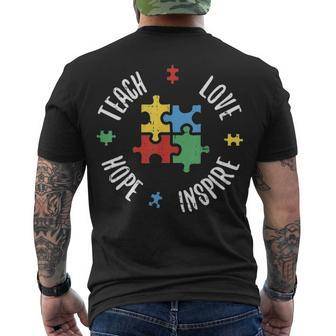 Autism Teacher V2 Men's T-shirt Back Print - Thegiftio UK
