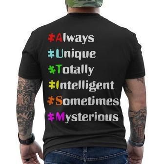 Autism Tips Awareness Tshirt Men's Crewneck Short Sleeve Back Print T-shirt - Monsterry UK