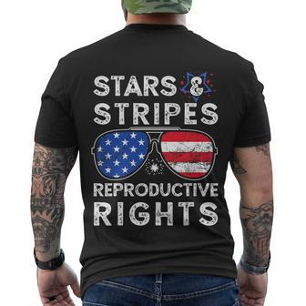 Aviator Us Flag Sunglasses Stars Stripes Reproductive Rights Men's Crewneck Short Sleeve Back Print T-shirt - Monsterry AU