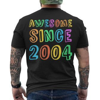 Womens Awesome Since 2004 Teacher 18Th Birthday Boy Girl Men's T-shirt Back Print - Seseable