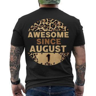 Awesome Since August 1St Leopard Birthday August 1 Men's T-shirt Back Print - Thegiftio UK