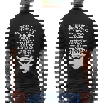 Awesome Dads Have Tattoos And Beards Fathers Day Men's T-shirt Back Print - Thegiftio