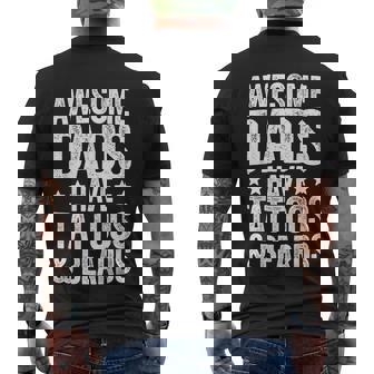Awesome Dads Have Tattoos And Beards Fathers Day Men's T-shirt Back Print - Thegiftio