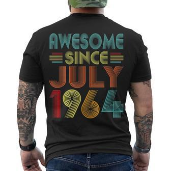 Awesome Since July 1964 Vintage 58 Years Old 58Th Birthday Men's T-shirt Back Print - Seseable