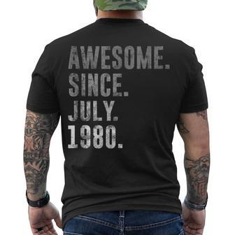 Awesome Since July 1980 42Nd Birthday Vintage 1980 Men's T-shirt Back Print - Seseable