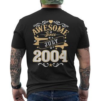 Awesome Since July 2004 18 Year Old 18Th Birthday Boy Men's T-shirt Back Print - Thegiftio UK