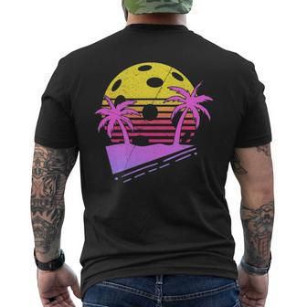 Awesome Retro Pickleball Player Print Pickle Ball Men's Back Print T-shirt | Mazezy