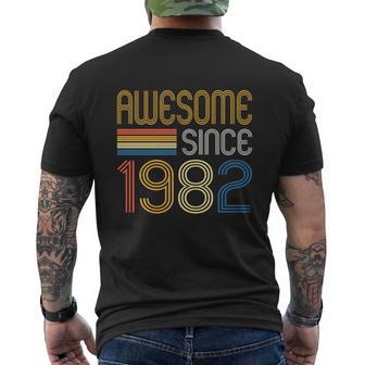 Awesome Since 1982 40Th Birthday V2 Men's Crewneck Short Sleeve Back Print T-shirt - Monsterry