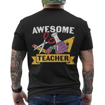 Awesome Teacher Proud Chemistry Graphic Plus Size Shirt For Teach Men's Crewneck Short Sleeve Back Print T-shirt - Monsterry