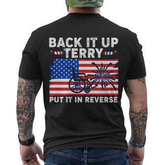 Back It Up Terry Put It In Reverse Funny Fireworks Men's Crewneck Short Sleeve Back Print T-shirt - Monsterry CA