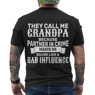 Bad Influence Grandpa Tshirt Men's Crewneck Short Sleeve Back Print T-shirt - Monsterry UK