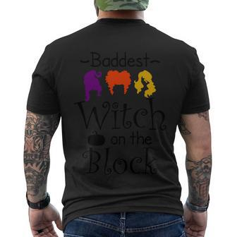 Baddest Witch On The Block Halloween Quote V2 Men's Crewneck Short Sleeve Back Print T-shirt - Monsterry AU