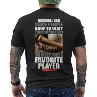 Baseball Dad Raised Favorite Player Men's Crewneck Short Sleeve Back Print T-shirt - Monsterry DE