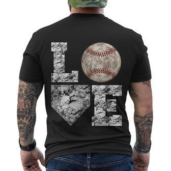 Baseball Distressed Ball Cute Mom Love Gift Men's Crewneck Short Sleeve Back Print T-shirt - Monsterry UK
