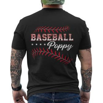 Baseball Poppy Baseball Player Sports Fathers Day Men's T-shirt Back Print - Thegiftio UK