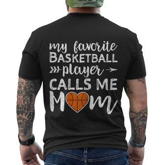 Basketball Mom My Favorite Basketball Player Calls Me Mom Men's T-shirt Back Print - Thegiftio UK