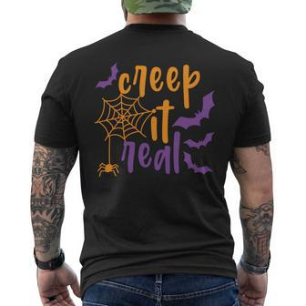 Bat Halloween Creep It Real Color Men's T-shirt Back Print