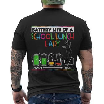 Battery Life Of A School Lunch Lady Worker Teacher Cool Gift Cute Gift Men's Crewneck Short Sleeve Back Print T-shirt - Monsterry UK