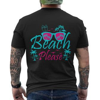 Beach Please For A Beach Vacation Trip Summer Men's Crewneck Short Sleeve Back Print T-shirt - Monsterry CA