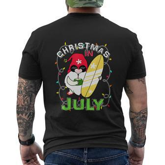Beach Santa Surfer Funny Christmas In July V2 Men's Crewneck Short Sleeve Back Print T-shirt - Monsterry