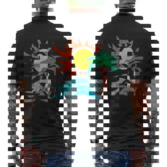 Beach Sunset Summer Men's Crewneck Short Sleeve Back Print T-shirt - Monsterry