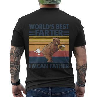 Bear Worlds Best Farter Gift I Mean Father Vintage Retro Gift Men's Crewneck Short Sleeve Back Print T-shirt - Monsterry CA