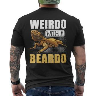 Bearded Dragon Weirdo With A Beardo Reptiles Men's Back Print T-shirt | Mazezy